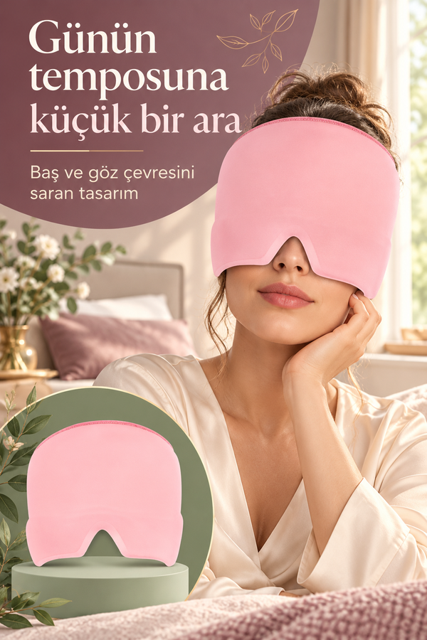 Mucit Home PEMPE Mıgren Ve Baş Ağrısı Giderici Başlığı Sıcak Ve Soğuk Kompres Şapkası