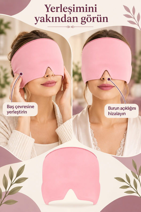 Mucit Home PEMPE Mıgren Ve Baş Ağrısı Giderici Başlığı Sıcak Ve Soğuk Kompres Şapkası