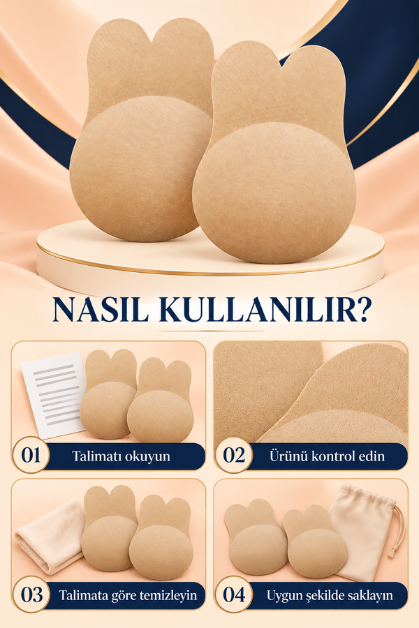 Mucit Home Göğüs Toparlayıcı Göğüs Ucu Kapatıcı Yapışkanlı Hayalet Sütyen Görünmez Straplez Sütyen