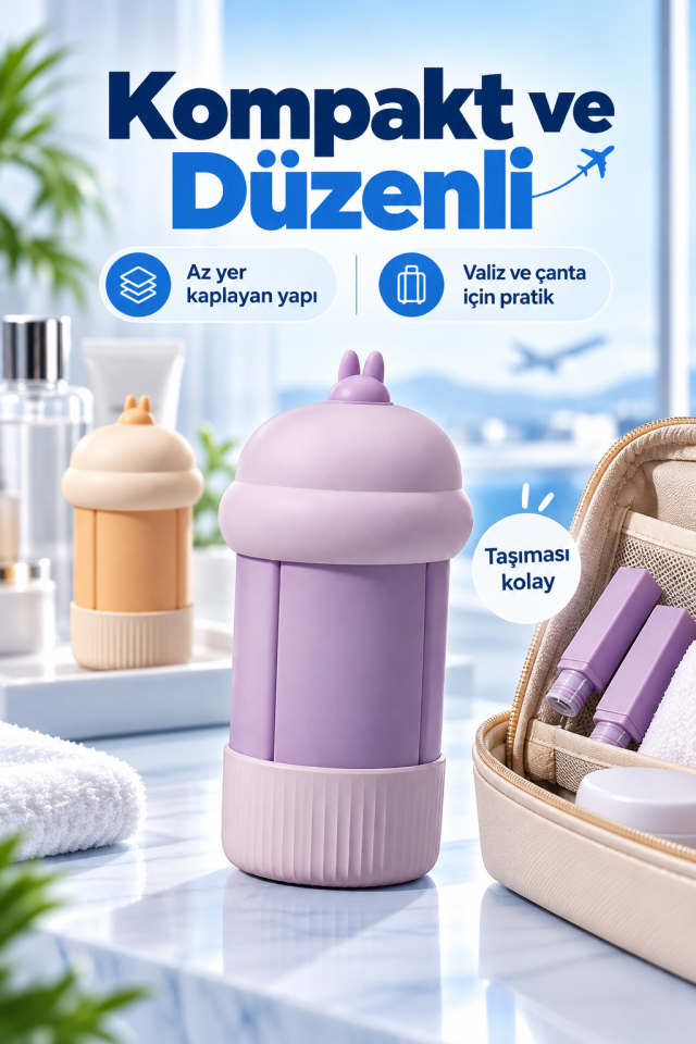 Mucit Home 4'lü Doldurulabilir Taşınabilir Küçük Seyahat Şişesi Seti Şampuan Krem Dolum Şişesi