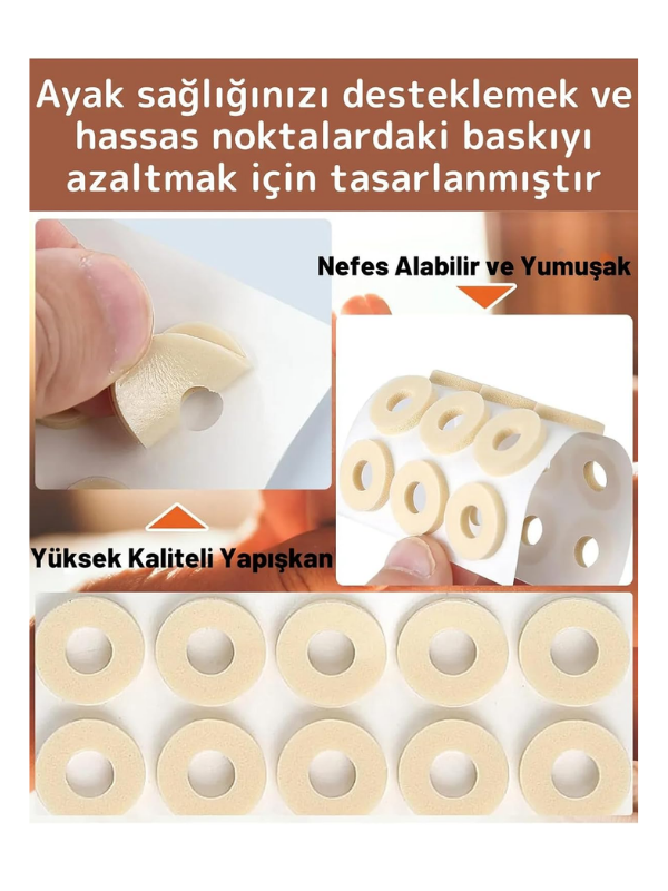 Ayak Nasır Bandı Sünger Parmak Taban Yama Bant Delikli SüngerPed Ayakkabı Vurma Sürtünme Önleyici Bant