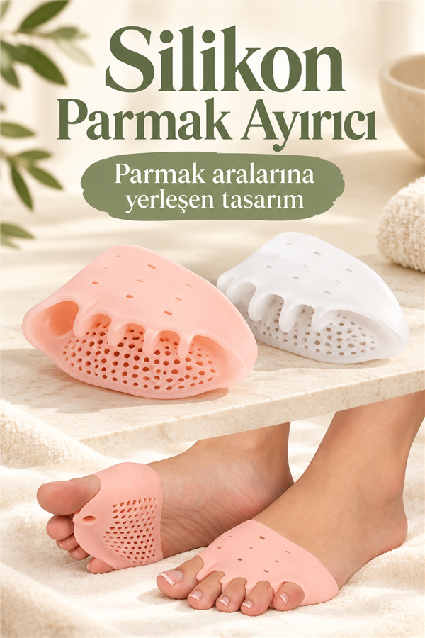 Mucit Home  Ayak 5 Parmak Bunyon Kemik Koruyucu Silikon Yastık Makaralı Baş Parmak Gömleği