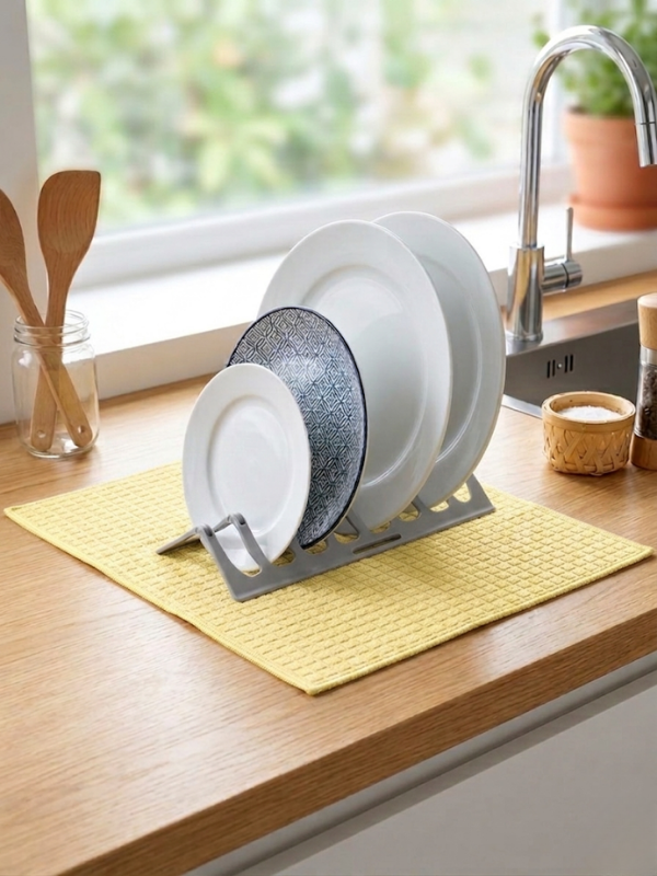 Mucit Home Ultra Emici Tabaklık Standlı Mikrofiber Bulaşık Altlığı Bezi Kurutma Matı  38*49 cm