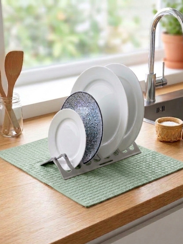 Mucit Home Ultra Emici Tabaklık Standlı Mikrofiber Bulaşık Altlığı Bezi Kurutma Matı  38*49 cm