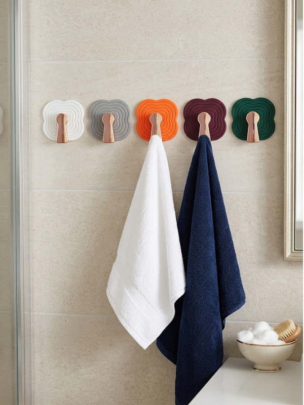 Mucit Home 2 Adet Bronz Detaylı Havlu Askısı Kendinden Yapışkanlı Banyo Askısı Kapı Arkası Askılık
