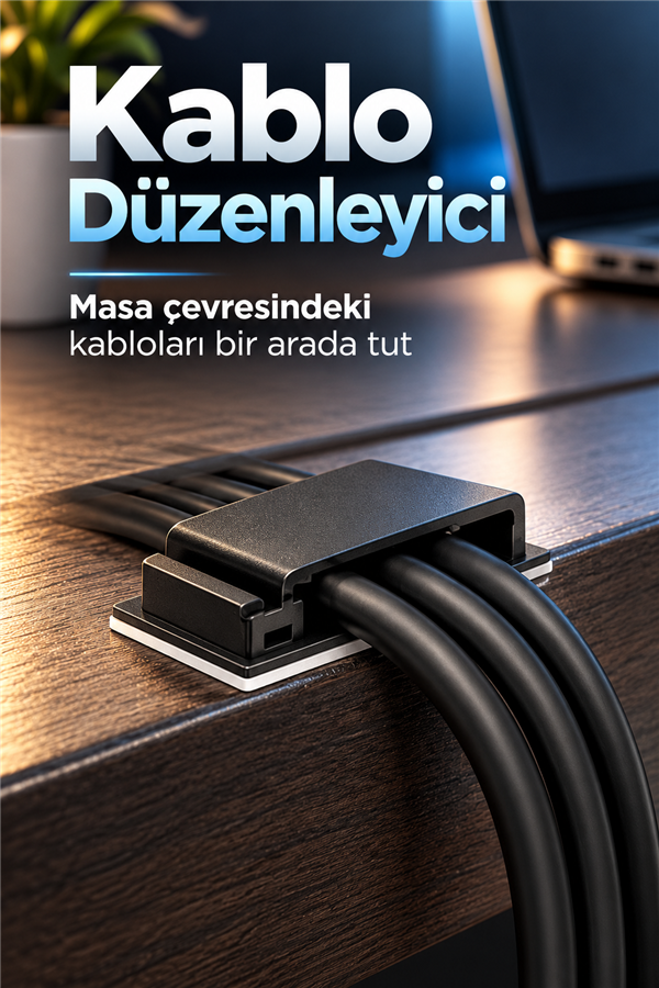 Mucit Home 4 Adet Çoklu Kablo Düzenleyeci Yapışkanlı Kablo Toplayıcı Masa Kablo Düzenleyici