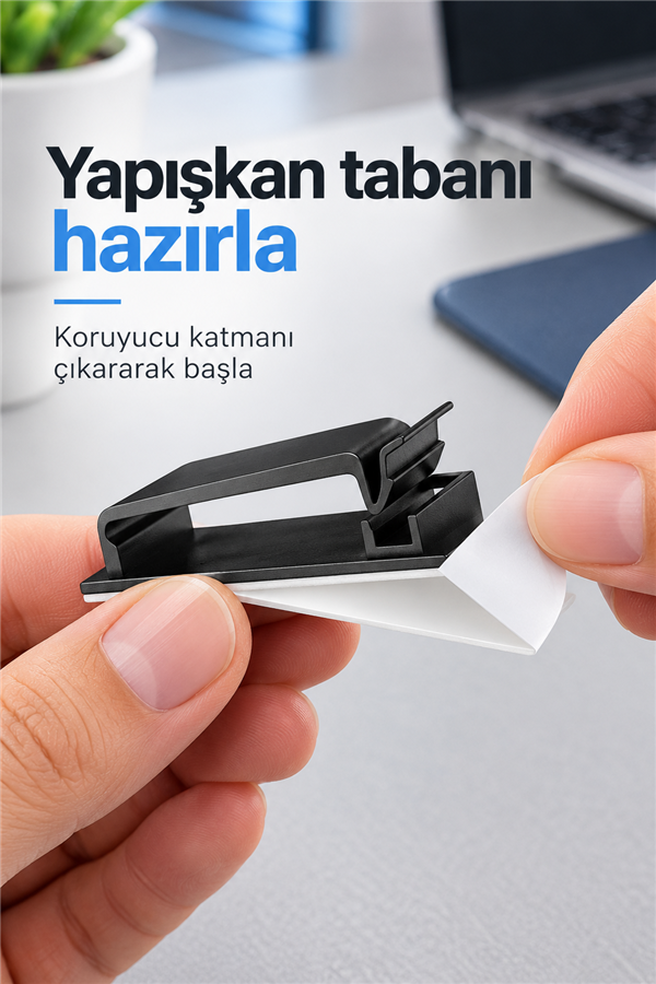 Mucit Home 4 Adet Çoklu Kablo Düzenleyeci Yapışkanlı Kablo Toplayıcı Masa Kablo Düzenleyici