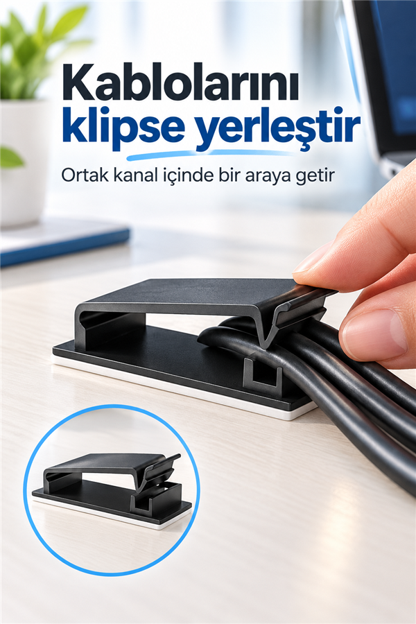 Mucit Home 4 Adet Çoklu Kablo Düzenleyeci Yapışkanlı Kablo Toplayıcı Masa Kablo Düzenleyici