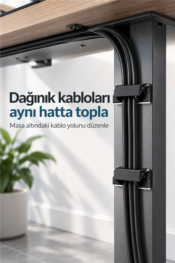 Mucit Home 4 Adet Çoklu Kablo Düzenleyeci Yapışkanlı Kablo Toplayıcı Masa Kablo Düzenleyici