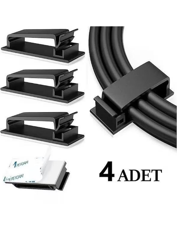 Mucit Home 4 Adet Çoklu Kablo Düzenleyeci Yapışkanlı Kablo Toplayıcı Masa Kablo Düzenleyici