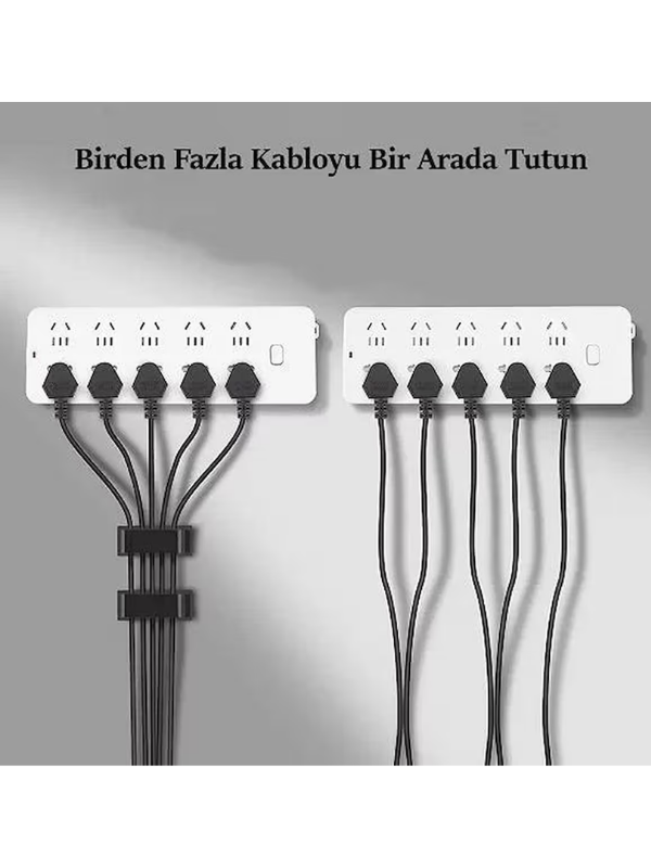 Mucit Home 4 Adet Çoklu Kablo Düzenleyeci Yapışkanlı Kablo Toplayıcı Masa Kablo Düzenleyici