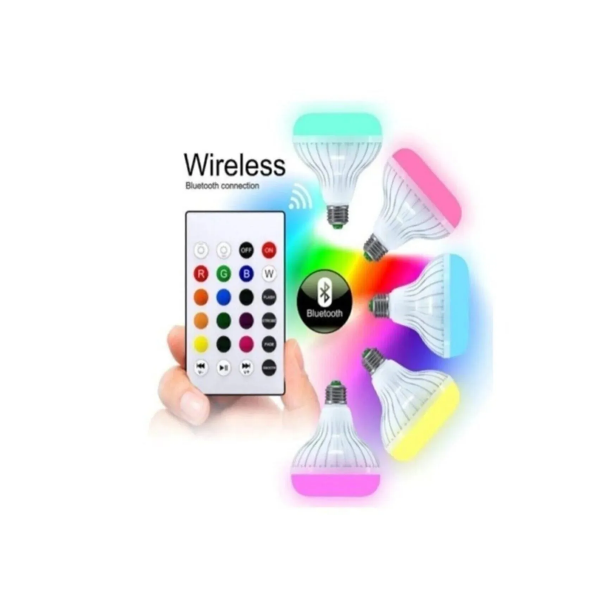 Mucit Home  Bluetooth Music Bulb Akıllı Hoparlör Led Işıklı Uzaktan Kumandalı 7 Renk Işıklı