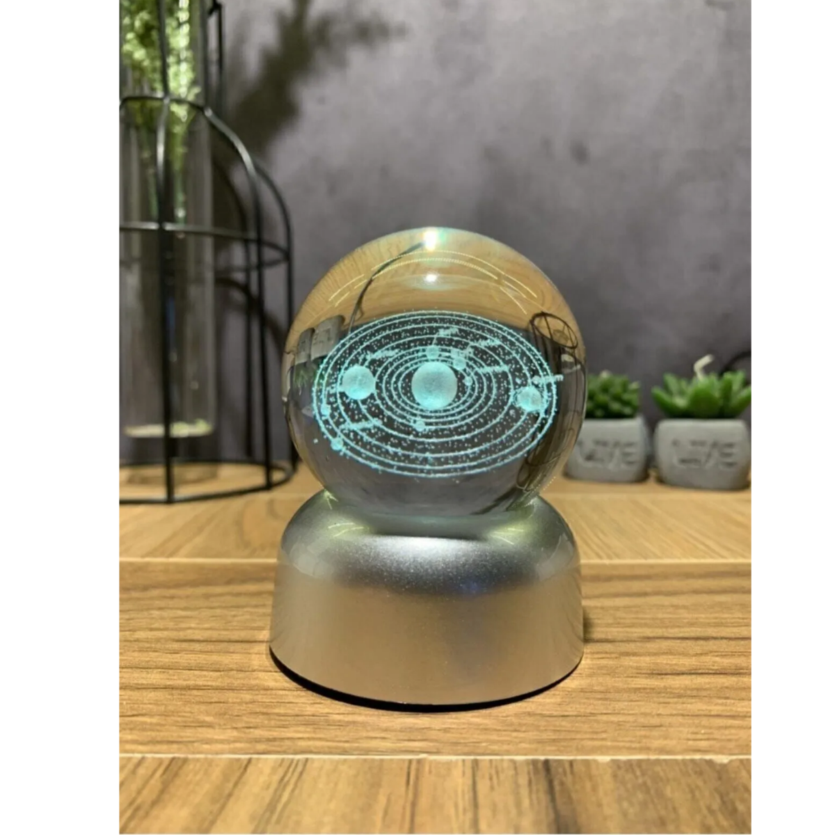 Mucit Home  Güneş Sistemi Tasarımlı Işıklı Cam Küre