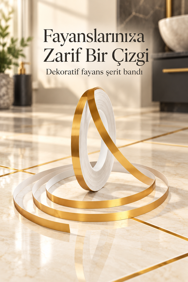 Mucit Home 1 Cm 50 Metre Gold Fayans Arası Şerit Bant