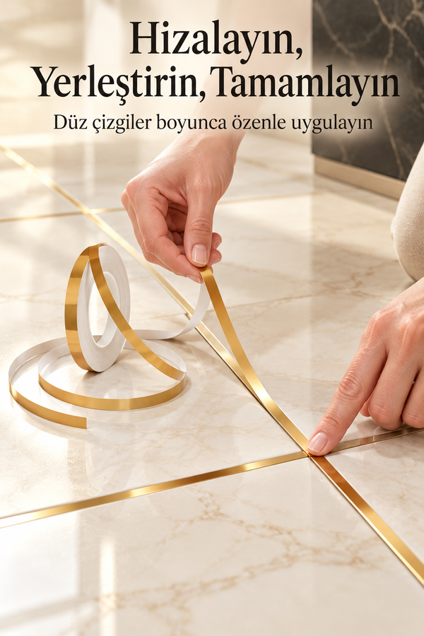 Mucit Home 1 Cm 50 Metre Gold Fayans Arası Şerit Bant