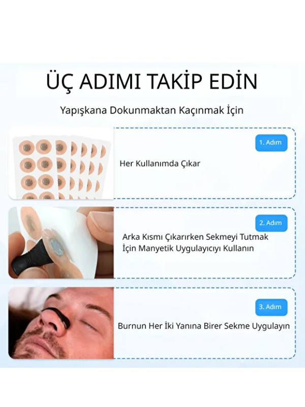Mucit Home Manyetik Horlama Önleyici 15 li Set Burun Klipsi Uyku Apnesi Silikon Açıcı Yıkanabilir