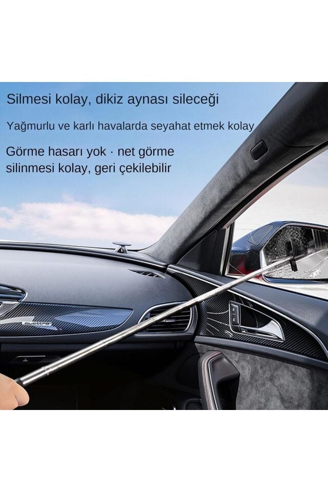 Mucit Home Uzayabilir (1m) Teleskopik Araba Cam Sileceği Yan Dikiz Aynası Çekeceği Araç Ayna Çekecek