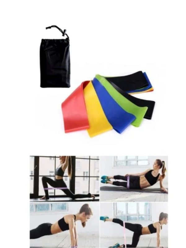 Mucit Home 5 Farklı Seviyeli Çantalı Pilates Direnç Bandı Seti