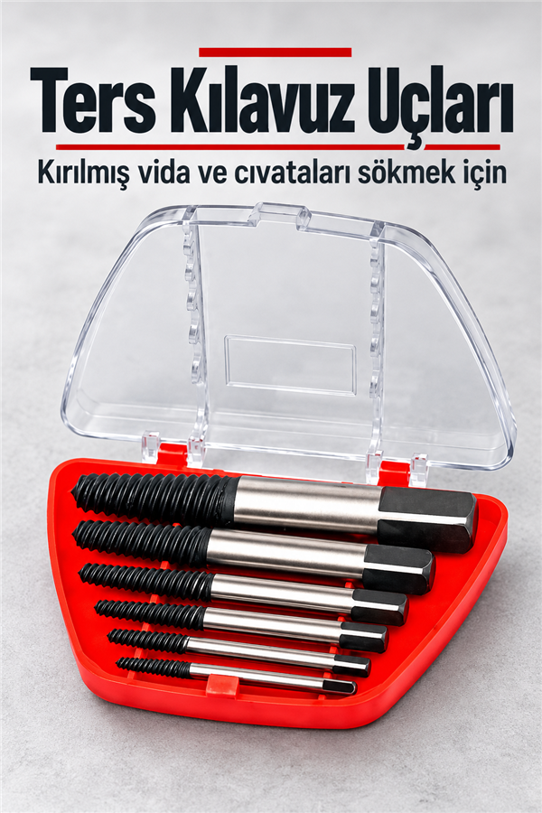 Mucit Home Ters Kılavuz Seti 6 Parça Kırılmış Vida Civata Sökme