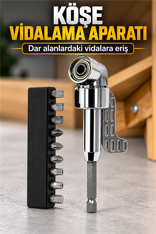 Mucit Home Bitsli Köşe ve Zor Alan İçin Pratik Vidalama Aparatı