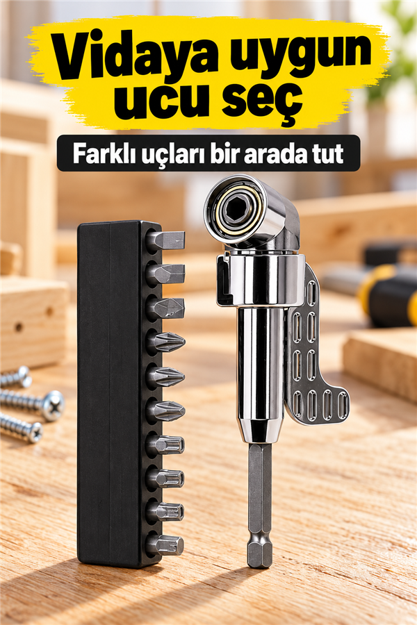 Mucit Home Bitsli Köşe ve Zor Alan İçin Pratik Vidalama Aparatı