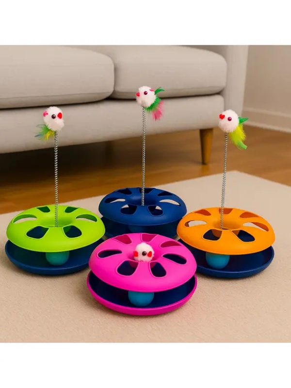 Mucit Home Evcil Hayvan Yaylı Fareli Toplu Tek Katlı Çember Oyuncak
