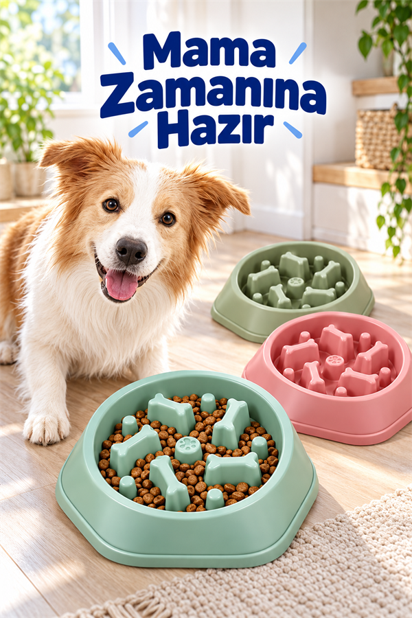 Mucit Home Köpek Mama Kabı Yavaş Besleyici Gıda Dağıtıcı Yavaş Yeme Köpek Mama Kabı