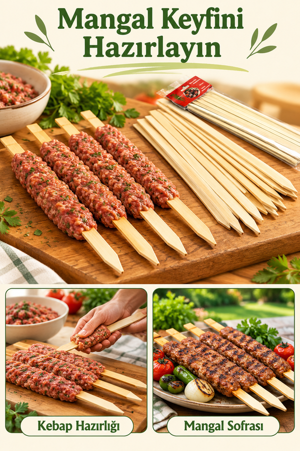 Mucit Home Adana Urfa Şiş Kalın 30 cm Mangal Keyfi