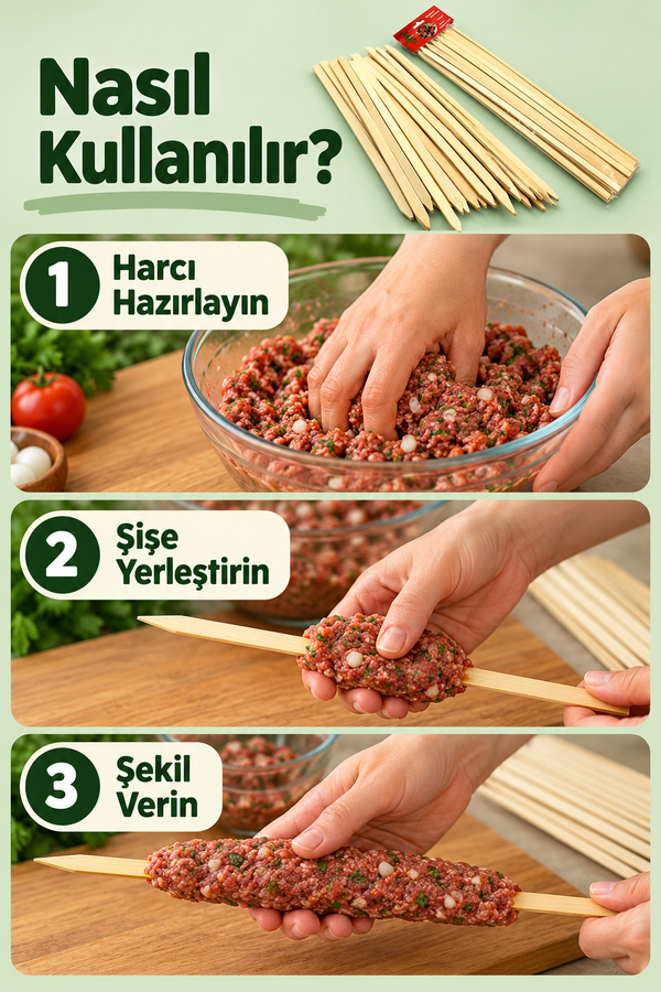 Mucit Home Adana Urfa Şiş Kalın 30 cm Mangal Keyfi