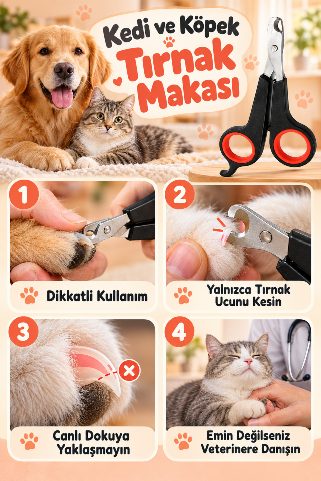 Mucit Home   Evcil Hayvanlar İçin Tırnak Makası/ Kedi Köpek Pet Tırnak Makası