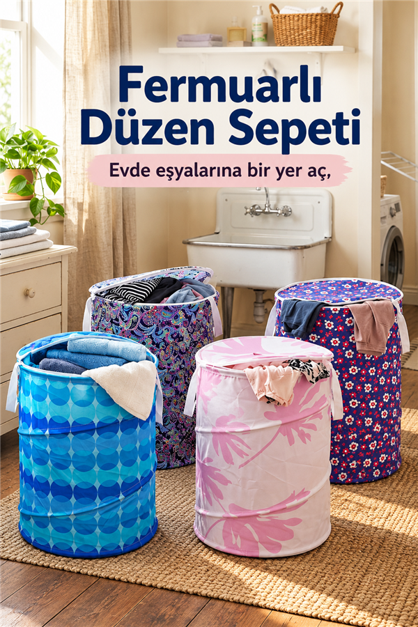 Mucit Home Fermuarlı Oyuncak Ve Kirli Sepeti -Hava Alır Koku Yapmaz