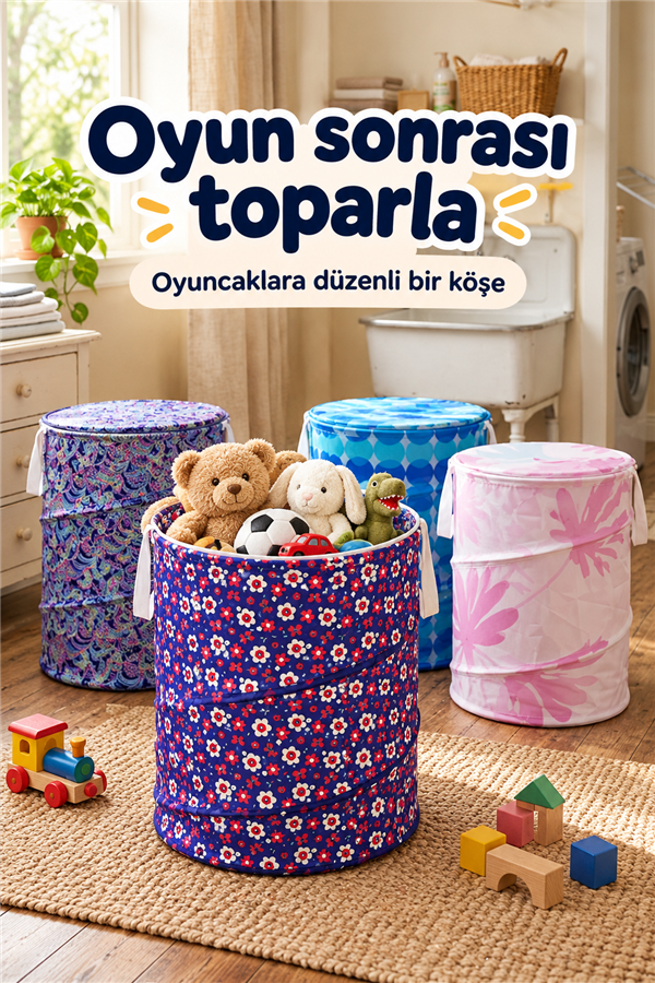 Mucit Home Fermuarlı Oyuncak Ve Kirli Sepeti -Hava Alır Koku Yapmaz