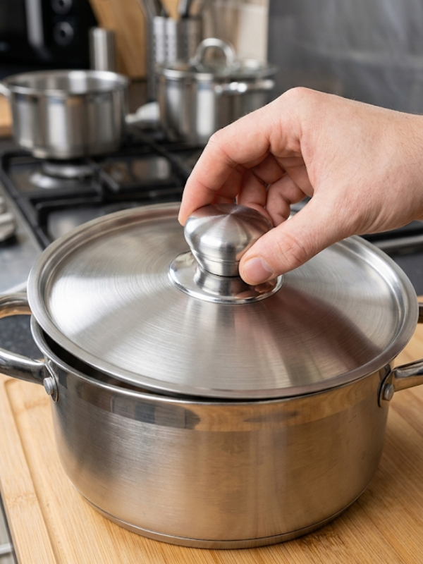 Mucit Home GÜMÜŞ Standart Tencere Kapak Kulbu Paslanmaz