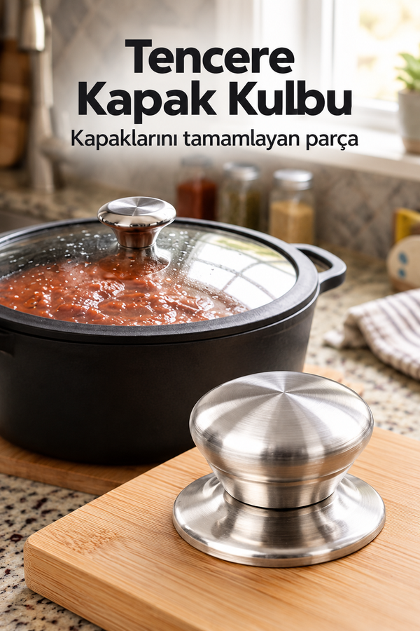 Mucit Home GÜMÜŞ Standart Tencere Kapak Kulbu Paslanmaz