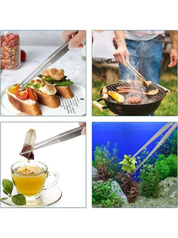 Mucit Home Profesyonel Şef Cımbızı 30 cm -Barbekü Mangal Et Cımbız Maşası