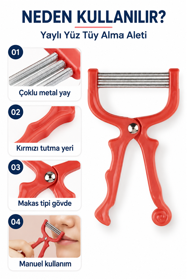 Mucit Home Yaylı Kaş Bıyık Yüz Tüy Alma Aleti Yaylı Yüz Epilasyon Aleti