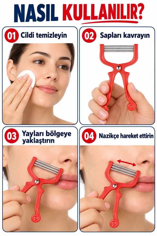 Mucit Home Yaylı Kaş Bıyık Yüz Tüy Alma Aleti Yaylı Yüz Epilasyon Aleti