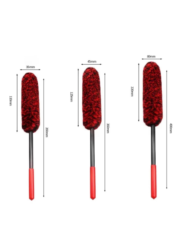 Mucit Home Egzoz Temizleme Fırçası 3lü Bükülebilen Peluş Detaylı Temizlik İçin Oto Jant