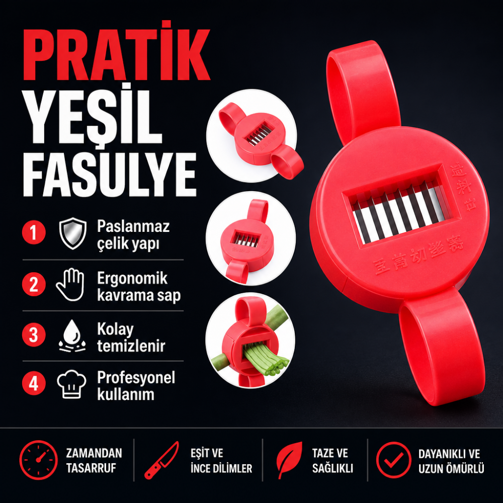 Mucit Home   Pratik Yeşil Fasulye Doğrama Aparatı,Fasulye Dilimleme Aleti