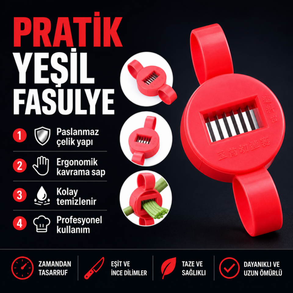 Mucit Home   Pratik Yeşil Fasulye Doğrama Aparatı,Fasulye Dilimleme Aleti