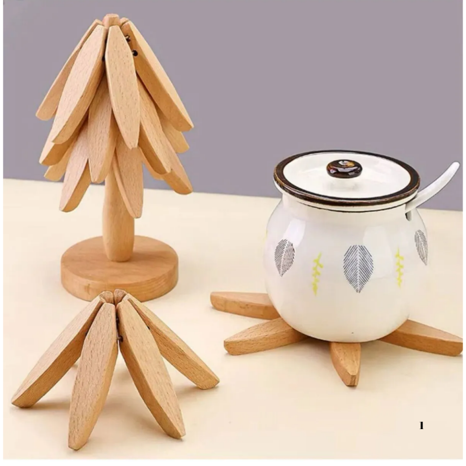 Mucit Home   Ağaç Şeklinde Bambu Nihale -- Pratik Katlanır Nihale - Bambu Bardak Altlığı