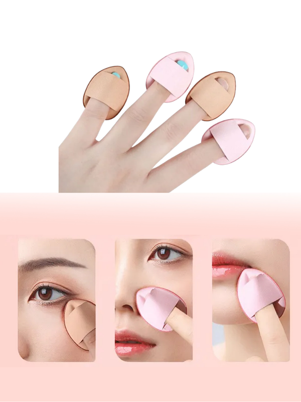 Mucit Home 5 Adet Mini Kozmetik Puf Parmak Yüz Makyaj Sünger Concealer Göz Altı Kapatıcı