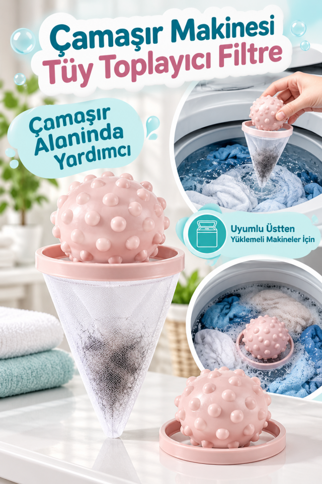 Mucit Home Çamaşır Makinesi Tüy Toplayıcı Filtre – Yıkanabilir Saç ve Tiftik Yakalama Aparatı