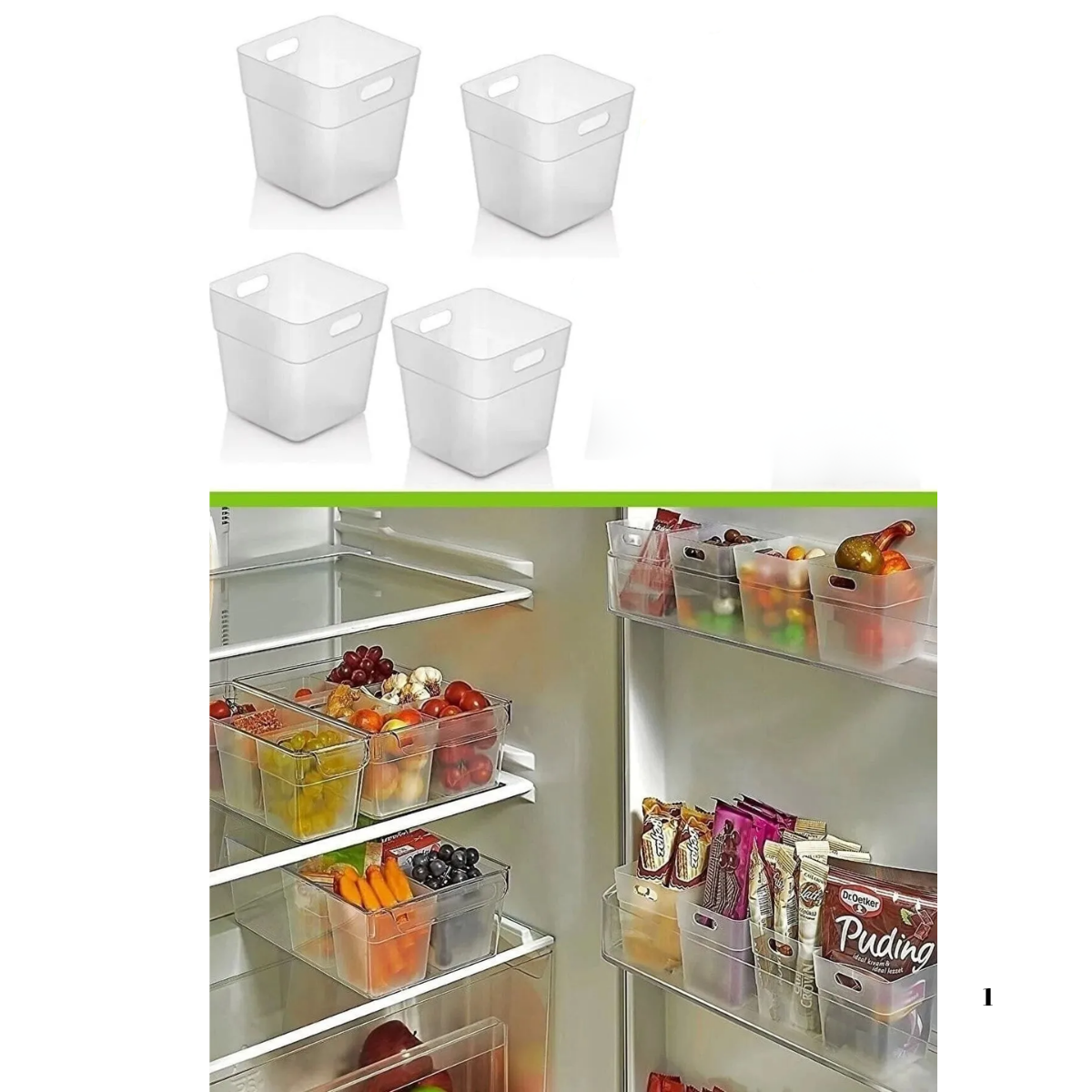 Mucit Home  Buzdolabı Kapak Içi Düzenleyici  Ve Banyo Organiz 4 Adet