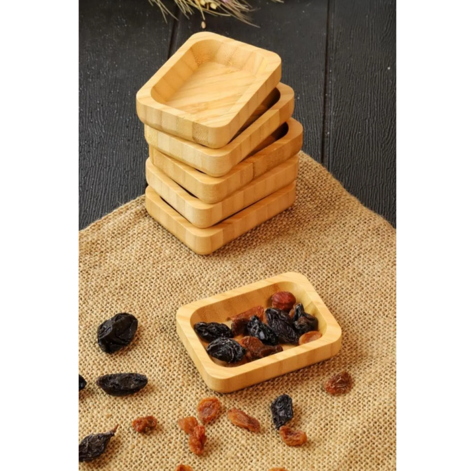 Mucit Home Bambu 6 lı Mini Kase - Çerezlik - Reçellik - Lokumluk