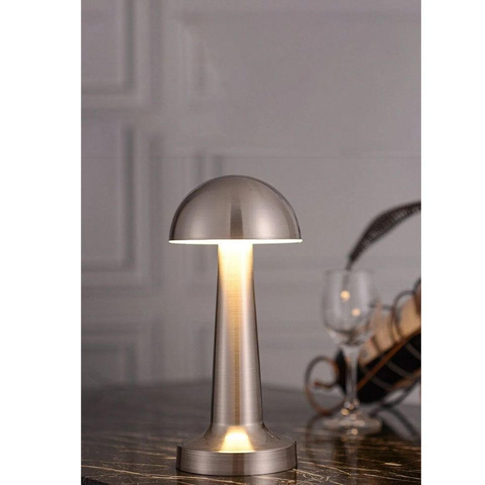 Mucit Home Şarjlı Dokunmatik Led Masa Lambası, Çalışma Okuma Işığı Mantar Gece Lambası