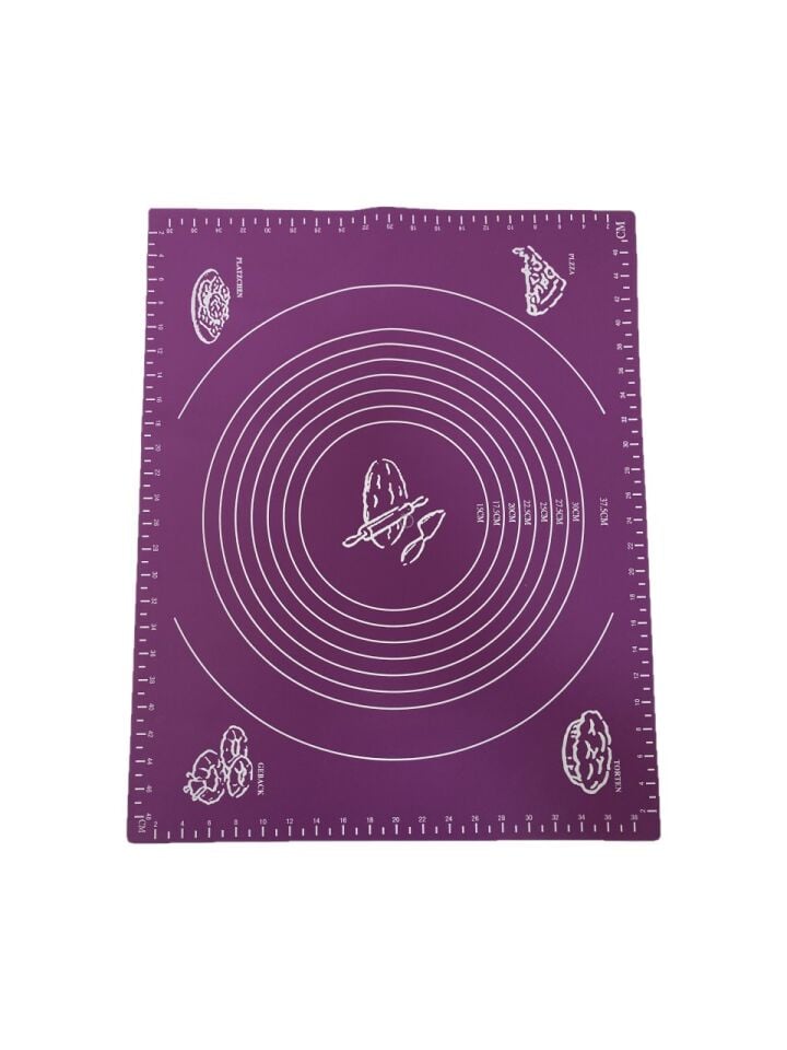 Mucit Home  Silikon Hamur Açma Matı Büyük Boy Mor Renk