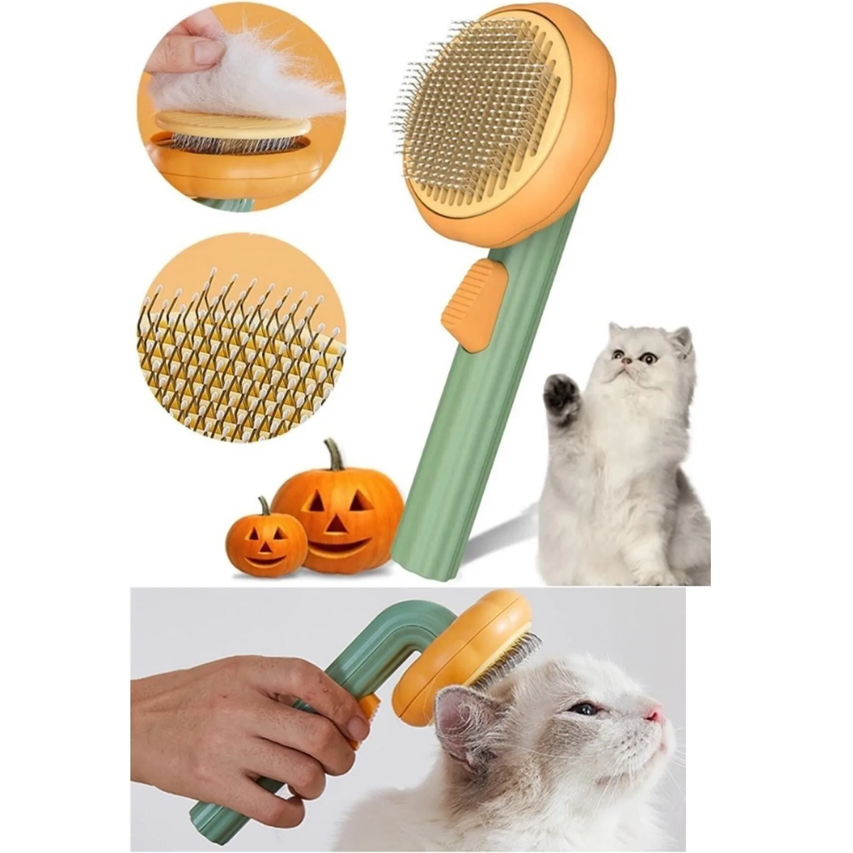 Mucit Home   Otomatik Temizlenen Tuşlu Evcil Hayvan Fırçası Kedi Köpek Tüy Toplayıcı Tarak