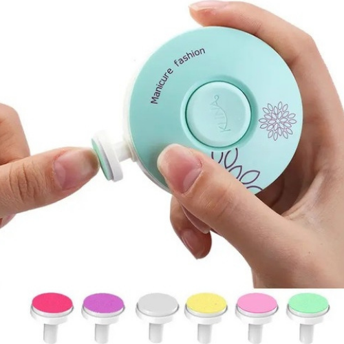 Mucit Home Lusso Cosmetic Yenidoğan Bebek Çocuk Tırnak Törpüsü Pilli 6 Başlıklı Çocuk Tırnak Parlatıcı Tırnak Makası Manikür Seti