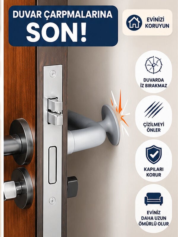 Mucit Home   Silikon Pencere Kapı Kolu Koruyucu Duvar Çarpışma Önleyici Aparat 1 adet